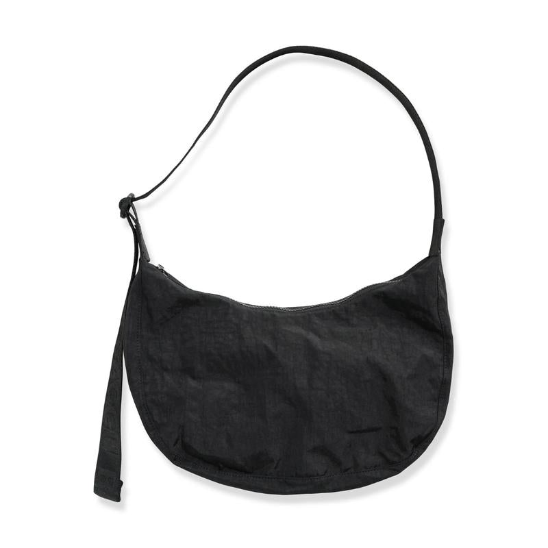 BAGGU Medium Nylon Crescent Bag - Lightweight Water-Resistant Crossbody Shoulder Bag for Daily Use Travel or Work Machine Washable Stylish Design