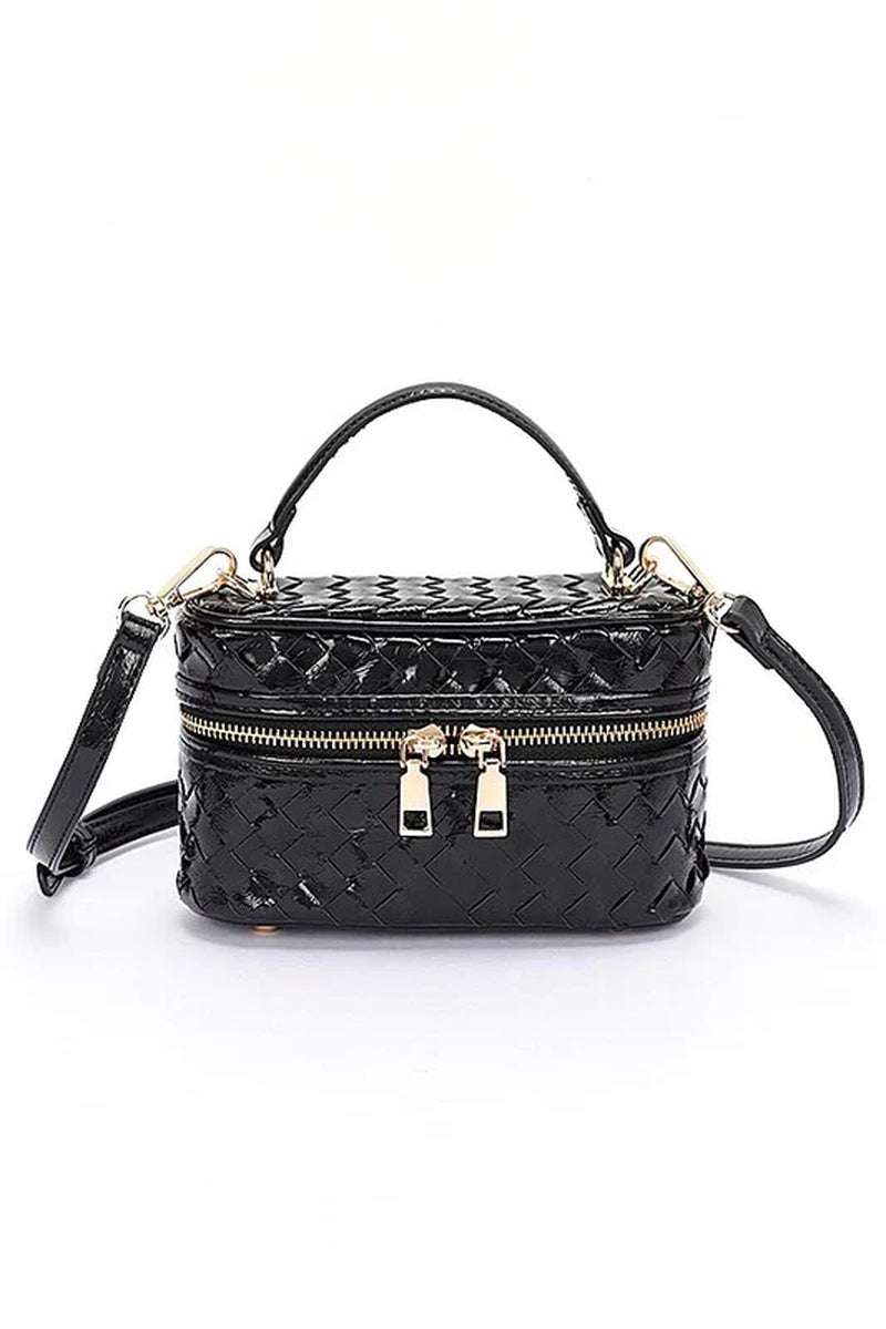 Braided Metallic Top Handle Vanity Swing Bag