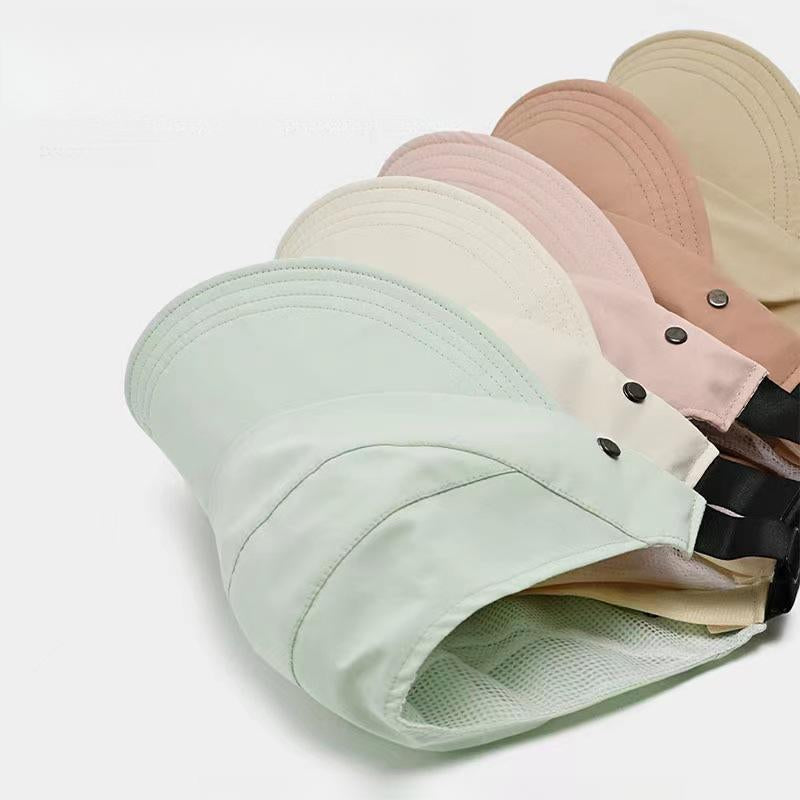 Summer Wide Brim Sunhat Women Sun Hats Foldable Adjustable Outdoor Beach Bucket Hat UV Protection Visors Fisherman Ponytail Caps