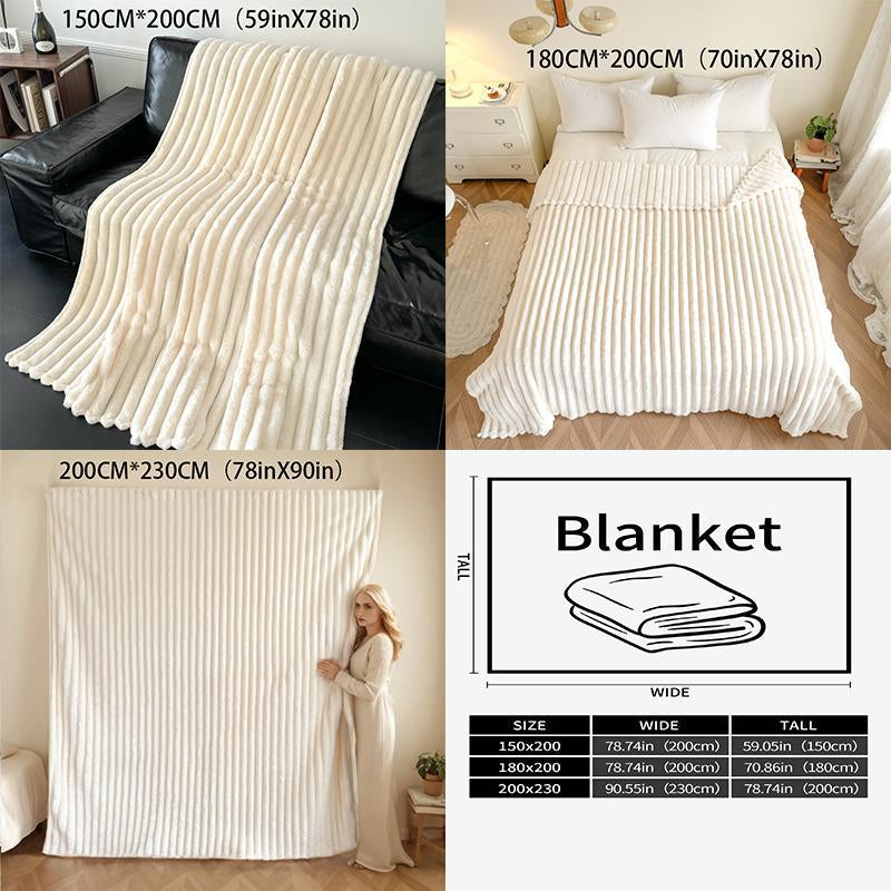 Solid Color Fluffy Soft Cozy Blanket, Soft Comfortable Throw Blanket, Air-Conditioned Room Blanket, Warm Nap Blanket for Home Office Outdoor Camping