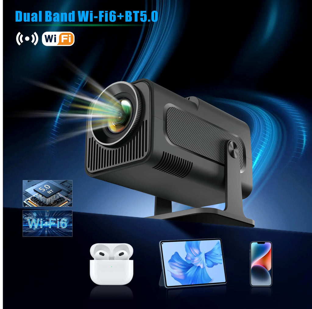 4K Smart Projector HY320 Mini Android 11 Dual Wifi6 200 ANSI Allwinner H713 BT5.0 1080P 1980*1080P Home Cinema Outdoor Projetor
