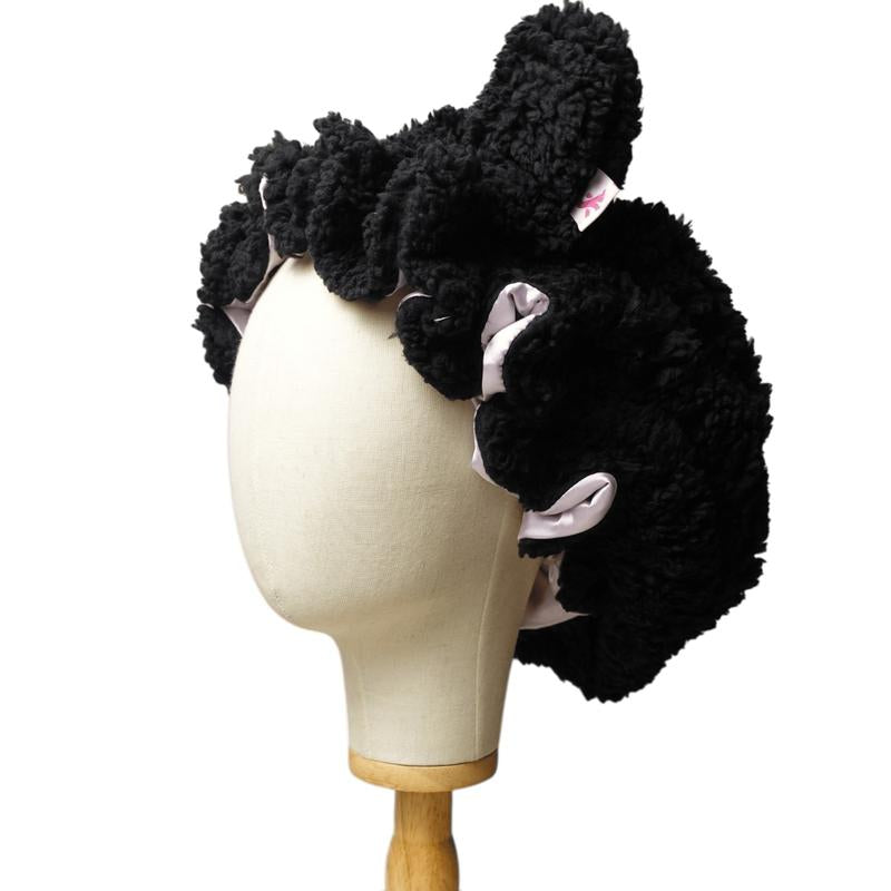 Black Luxury Teddy Bonnet