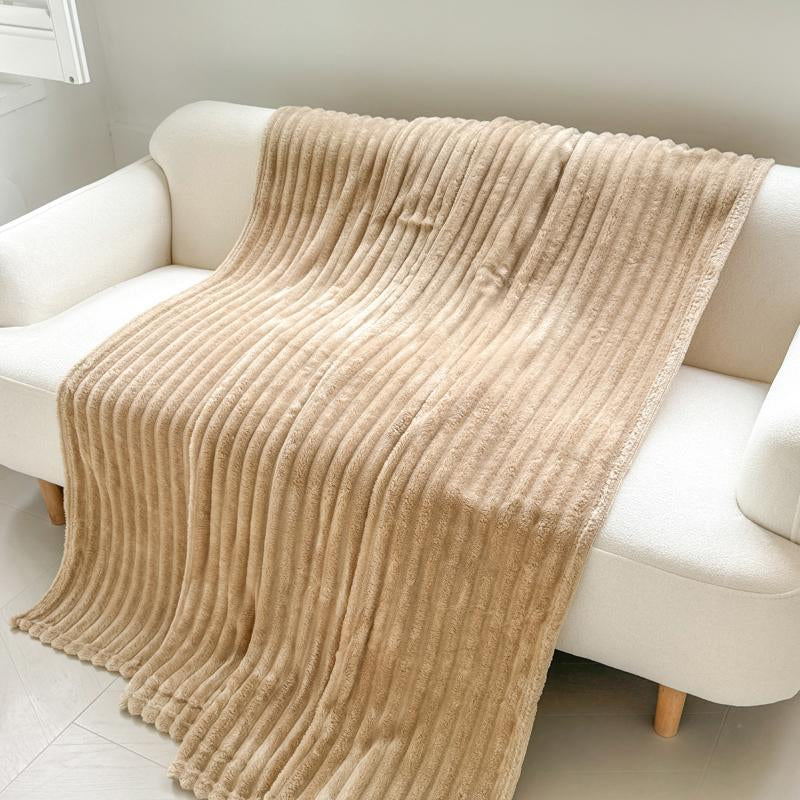 Solid Color Fluffy Soft Cozy Blanket, Soft Comfortable Throw Blanket, Air-Conditioned Room Blanket, Warm Nap Blanket for Home Office Outdoor Camping