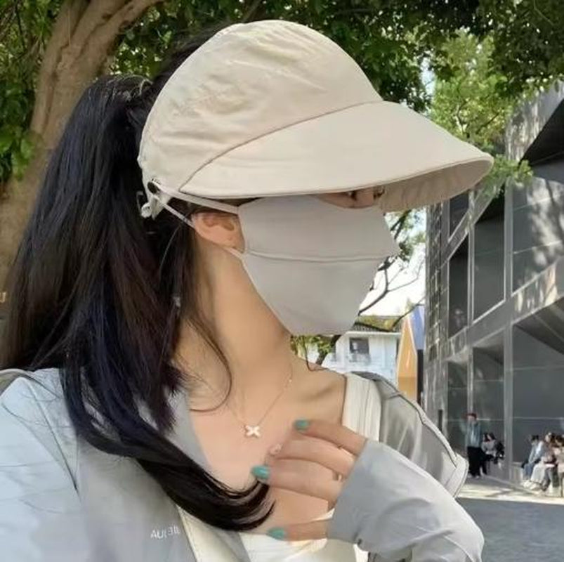 Summer Wide Brim Sunhat Women Sun Hats Foldable Adjustable Outdoor Beach Bucket Hat UV Protection Visors Fisherman Ponytail Caps