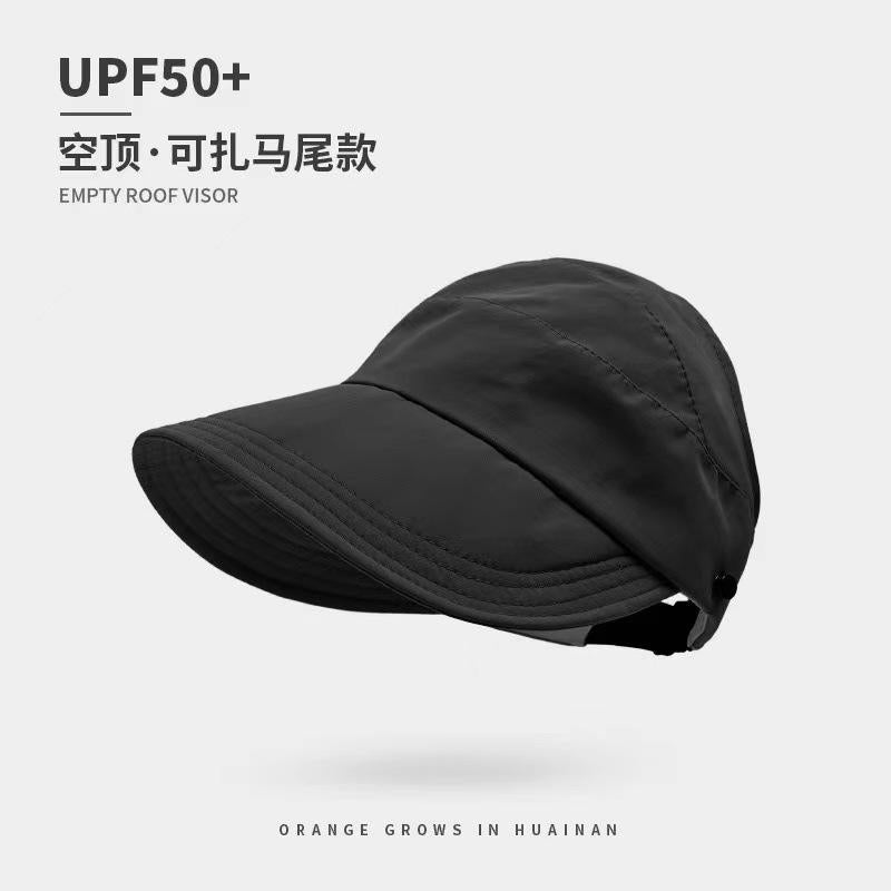 Summer Wide Brim Sunhat Women Sun Hats Foldable Adjustable Outdoor Beach Bucket Hat UV Protection Visors Fisherman Ponytail Caps