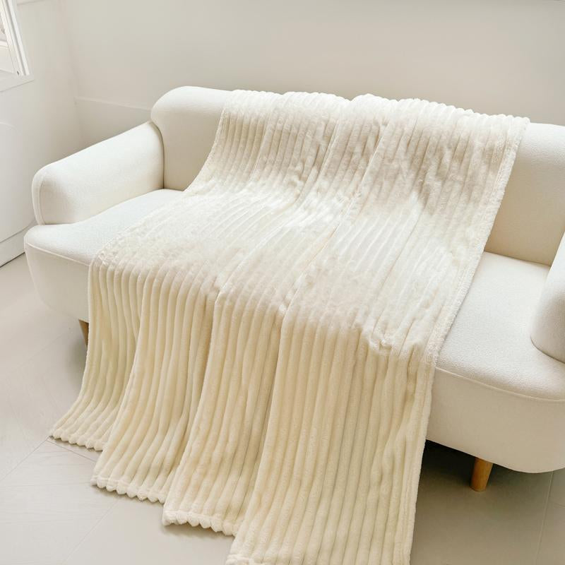 Solid Color Fluffy Soft Cozy Blanket, Soft Comfortable Throw Blanket, Air-Conditioned Room Blanket, Warm Nap Blanket for Home Office Outdoor Camping