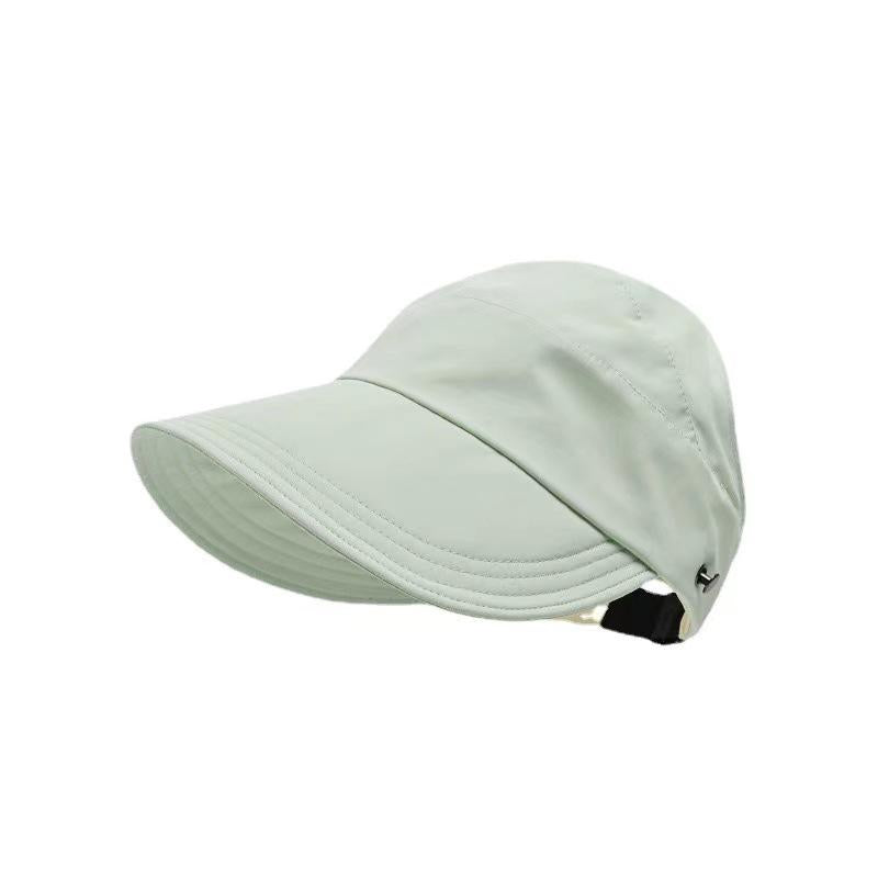 Summer Wide Brim Sunhat Women Sun Hats Foldable Adjustable Outdoor Beach Bucket Hat UV Protection Visors Fisherman Ponytail Caps
